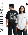 THEWHITELABEL CS03 RUGGED TBYC Logo 300Gsm Oversize Unisex T-shirt in Black and White Color THEWHITELABEL