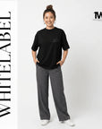 THEWHITELABEL CS04 Coffee Poster Logo 300Gsm Oversize Unisex T-shirt in Black and White Color THEWHITELABEL