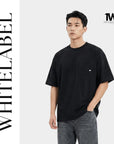 THEWHITELABEL PK01 Original Embroidered Pocket Oversized Unisex T-Shirt in Black and Khaki Colour