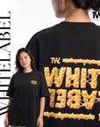 THEWHITELABEL FS04 MAC N CHEESE 300GSM Oversize Unisex T-Shirt in Black Color THEWHITELABEL