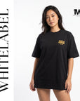 THEWHITELABEL FS04 MAC N CHEESE 300GSM Oversize Unisex T-Shirt in Black Color THEWHITELABEL