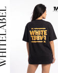 THEWHITELABEL FS04 MAC N CHEESE 300GSM Oversize Unisex T-Shirt in Black Color THEWHITELABEL