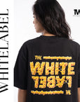 THEWHITELABEL FS04 MAC N CHEESE 300GSM Oversize Unisex T-Shirt in Black Color THEWHITELABEL