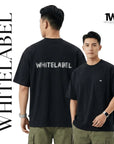 THEWHITELABEL PK03 Minimal Pocket Reflective Oversized Unisex T-Shirt in Black Colour THEWHITELABEL