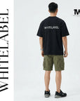 THEWHITELABEL PK03 Minimal Pocket Reflective Oversized Unisex T-Shirt in Black Colour THEWHITELABEL