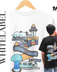 THEWHITELABEL SG07 Changi Airport Logo 300Gsm Oversize Unisex T-shirt in Black and White Color - TheWhiteLabel