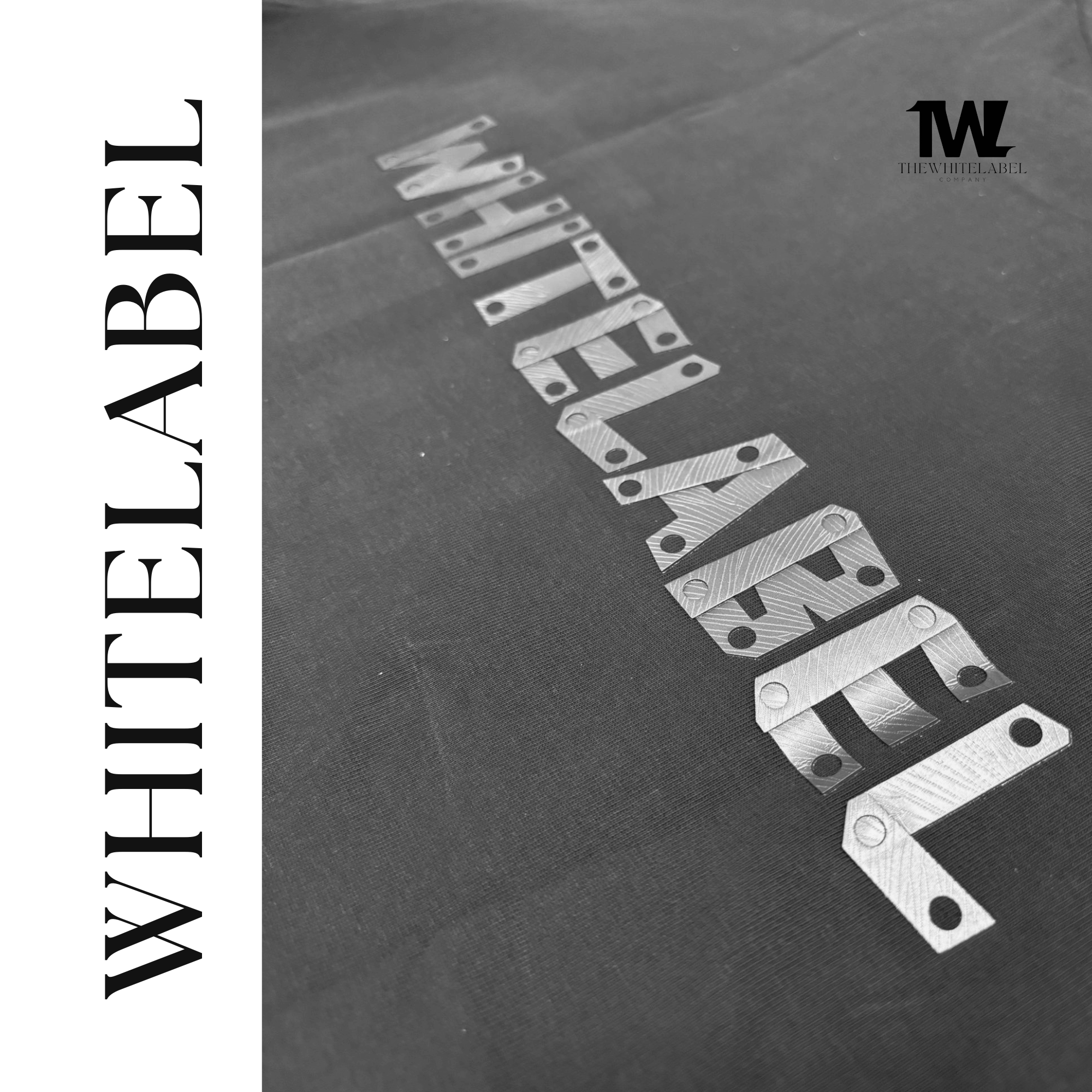 THEWHITELABEL PK03 Minimal Pocket Reflective Oversized Unisex T-Shirt in Black Colour THEWHITELABEL