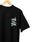 THEWHITELABEL SG07 Changi Airport Logo 300Gsm Oversize Unisex T-shirt in Black and White Color - TheWhiteLabel