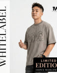 THEWHITELABEL AP02 Frayed Logo Acid Wash Oversized Tee Unisex in Acid Brown Colour THEWHITELABEL