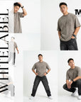 THEWHITELABEL AP02 Frayed Logo Tee Oversized Unisex T-Shirt in Acid Brown Colour THEWHITELABEL