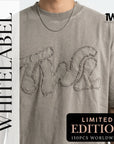 THEWHITELABEL AP02 Frayed Logo Acid Wash Oversized Tee Unisex in Acid Brown Colour THEWHITELABEL