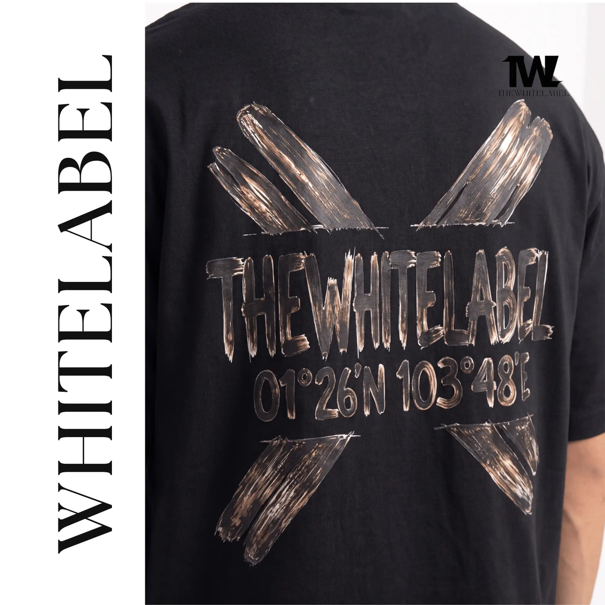 THEWHITELABEL CS17 COORDINATIONS 300GSM Oversized Unisex T-Shirt in Black Color THEWHITELABEL