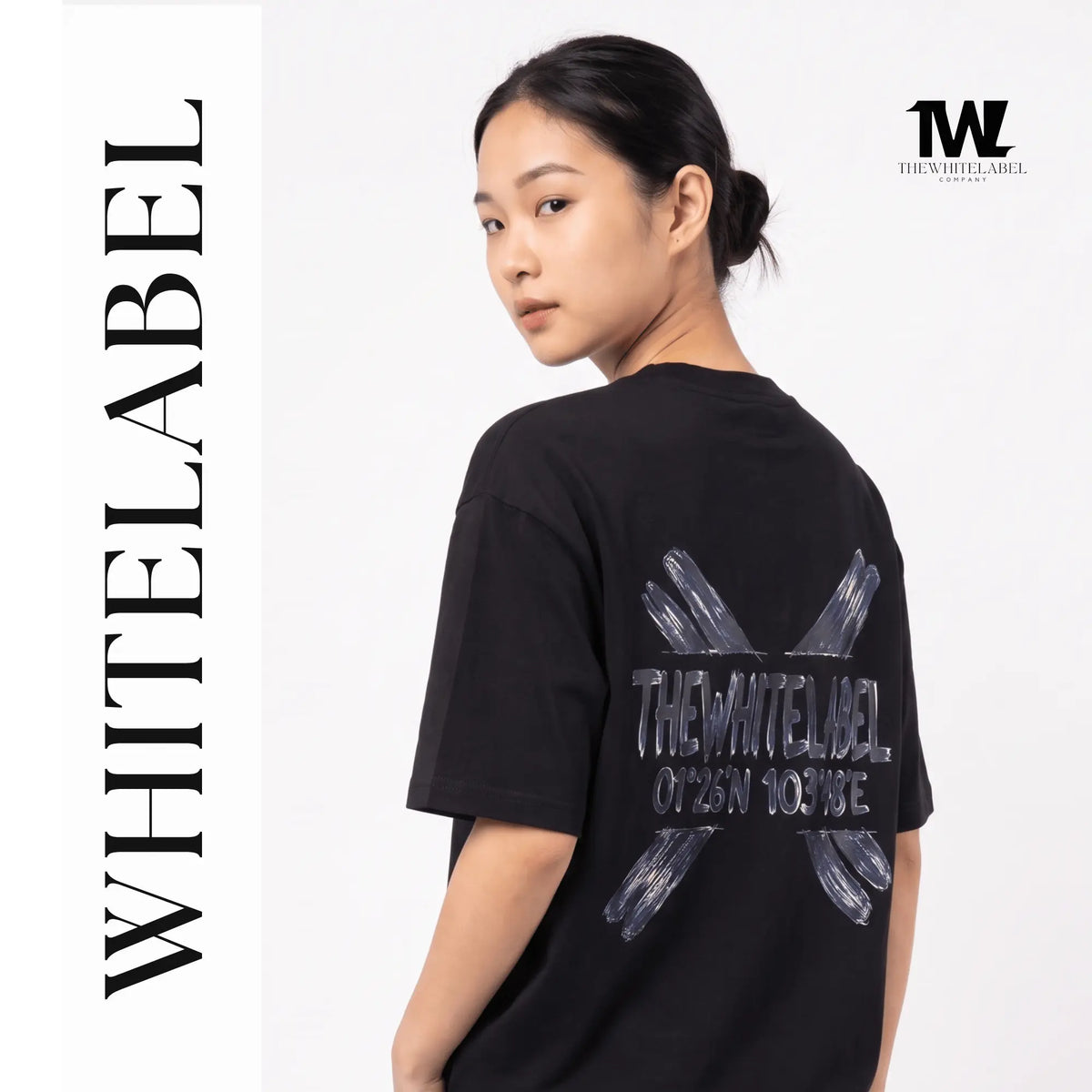 THEWHITELABEL CS17 COORDINATIONS 300GSM Oversized Unisex T-Shirt in Black Color THEWHITELABEL
