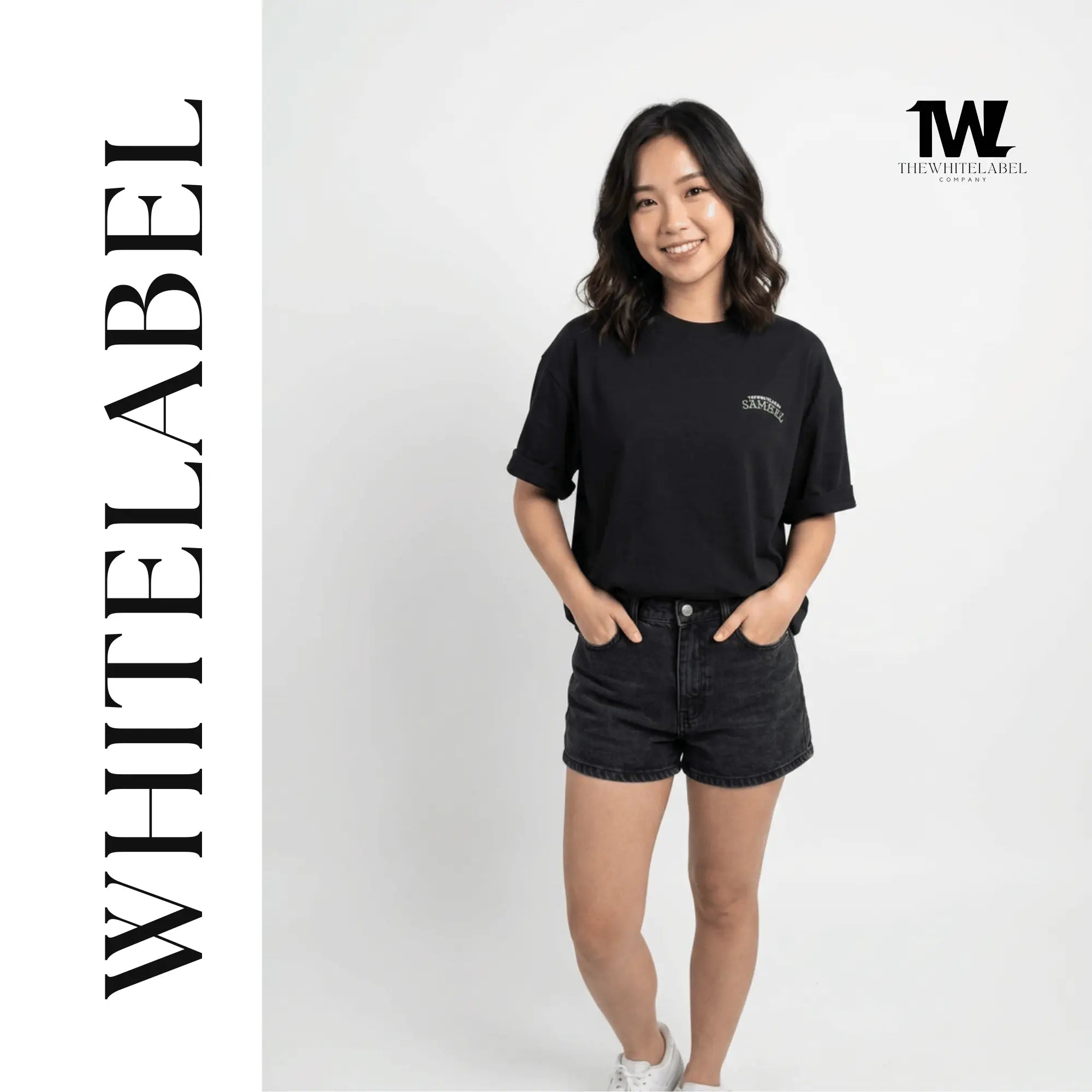 THEWHITELABEL CS11 SAMBAL STINGRAY AND KANGKONG 300Gsm Oversize Unisex T-shirt in Black and Beige Color THEWHITELABEL