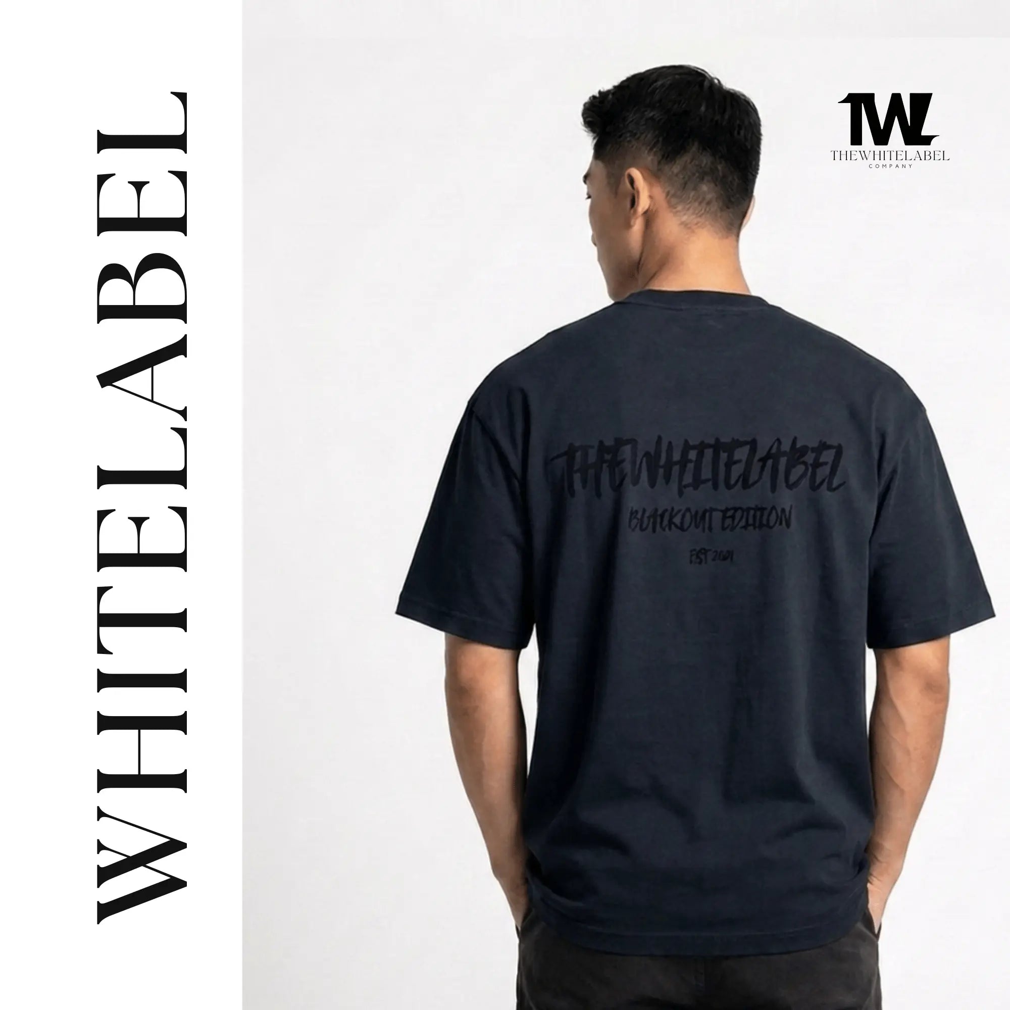 THEWHITELABEL CS16 Blackout Edition 300GSM Oversize Unisex T-shirt in Black