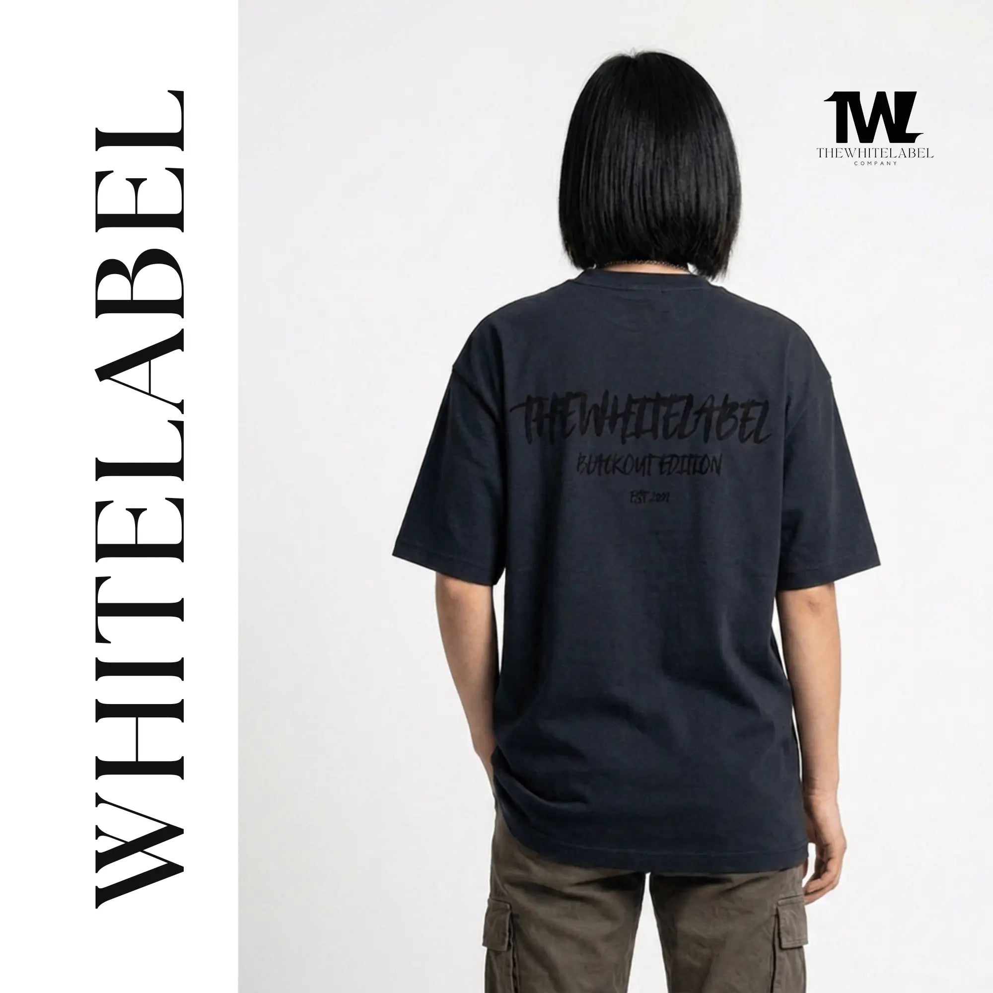 THEWHITELABEL CS16 Blackout Edition 300GSM Oversize Unisex T-shirt in Black