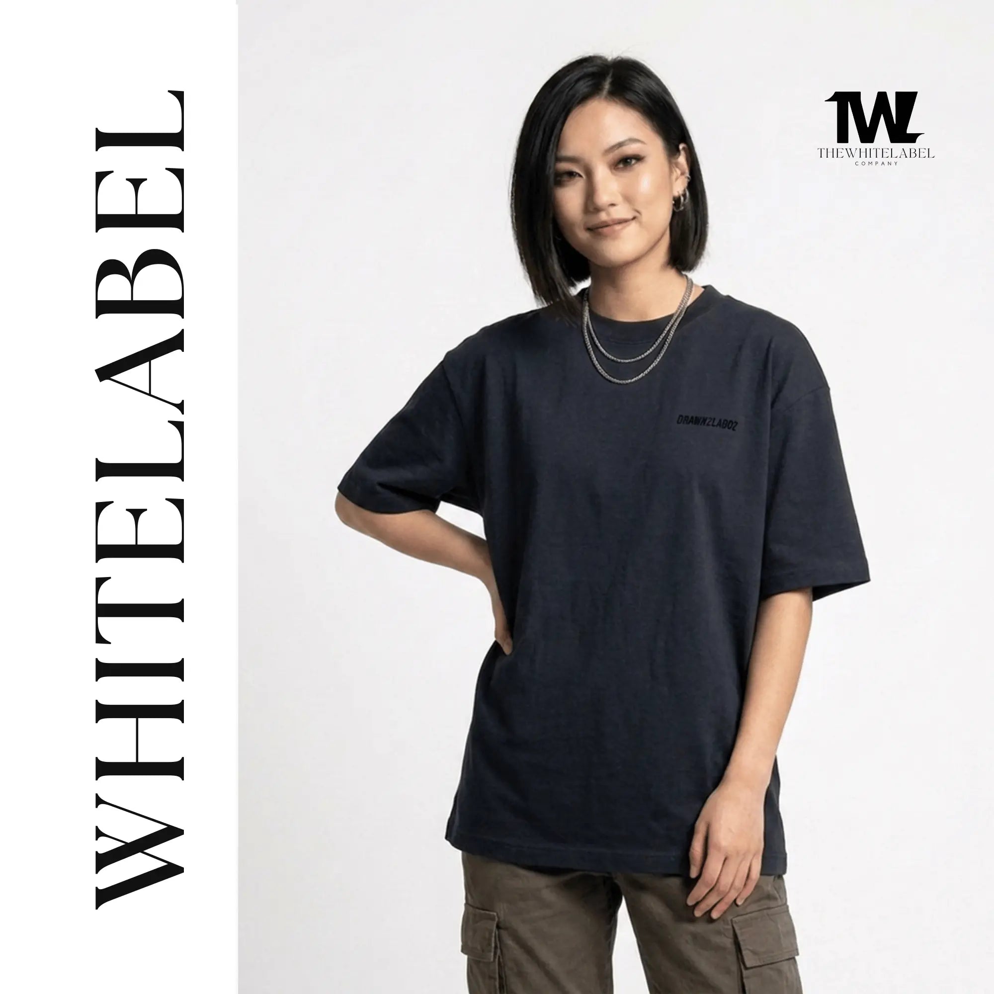 THEWHITELABEL CS16 Blackout Edition 300GSM Oversize Unisex T-shirt in Black