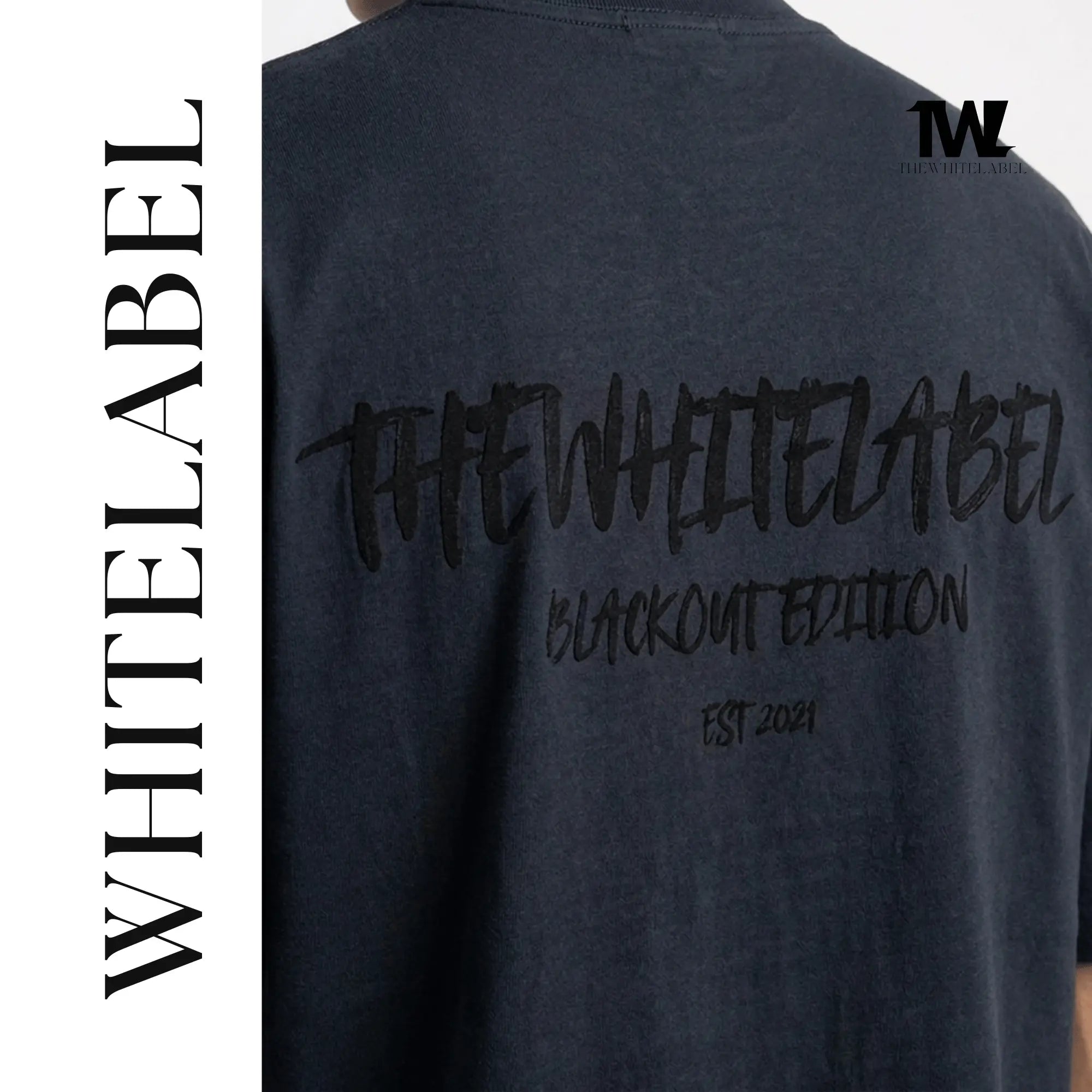 THEWHITELABEL CS16 Blackout Edition 300GSM Oversize Unisex T-shirt in Black