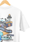 THEWHITELABEL SG07 Changi Airport Logo 300Gsm Oversize Unisex T-shirt in Black and White Color - TheWhiteLabel