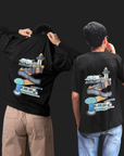 THEWHITELABEL SG07 Changi Airport Logo 300Gsm Oversize Unisex T-shirt in Black and White Color - TheWhiteLabel