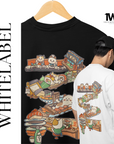 THEWHITELABEL SG01 Sushi Logo 300Gsm Oversize Unisex T-shirt in Black and White Color - TheWhiteLabel