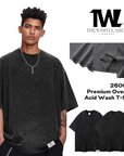 AW01 - 260GSM Premium Thicker Acid Wash Oversize 100% Cotton tshirt Singapore Brand - TheWhitelabel - TheWhiteLabel