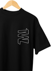 THEWHITELABEL SG00 Signature Logo 300Gsm Oversize Unisex T-shirt in Black and White Color - TheWhiteLabel