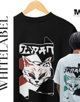 THEWHITELABEL SG02 Honshu Logo 300Gsm Oversize Unisex T-shirt in Black and White Color - TheWhiteLabel