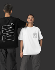 THEWHITELABEL SG00 Signature Logo 300Gsm Oversize Unisex T-shirt in Black and White Color - TheWhiteLabel
