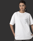 THEWHITELABEL SG00 Signature Logo 300Gsm Oversize Unisex T-shirt in Black and White Color - TheWhiteLabel