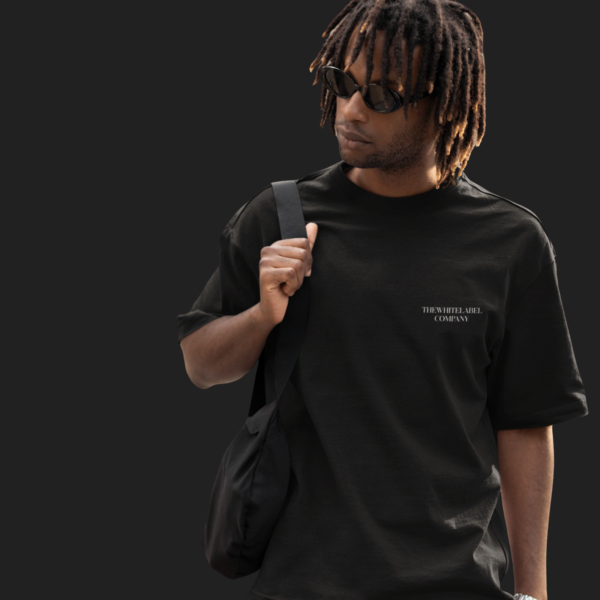 Close-up of 300GSM heavyweight cotton fabric for classic oversized t-shirt unisex