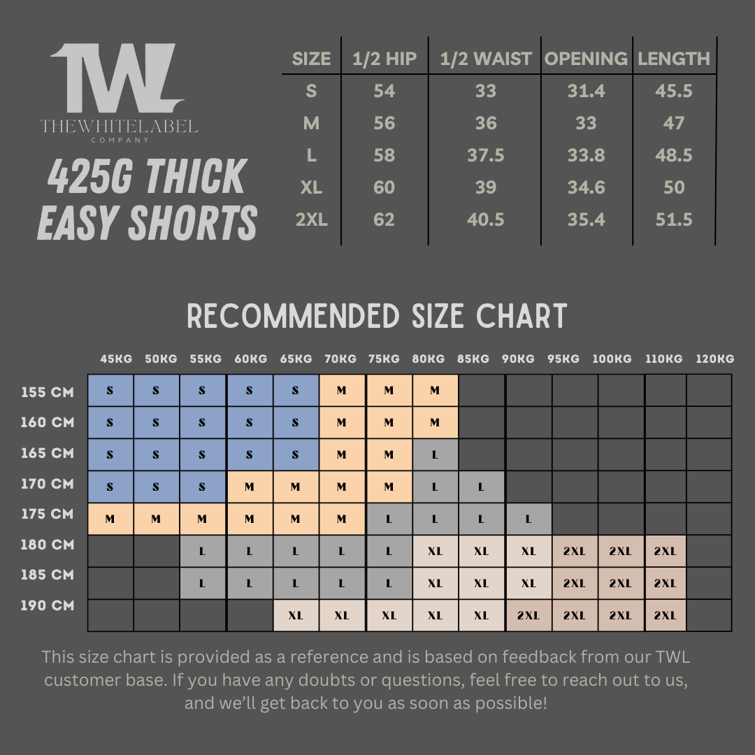 TWL Premium 425G Oversized Row Flocking Shorts 100% Cotton Hiphop Sports Drawstring - TheWhiteLabel