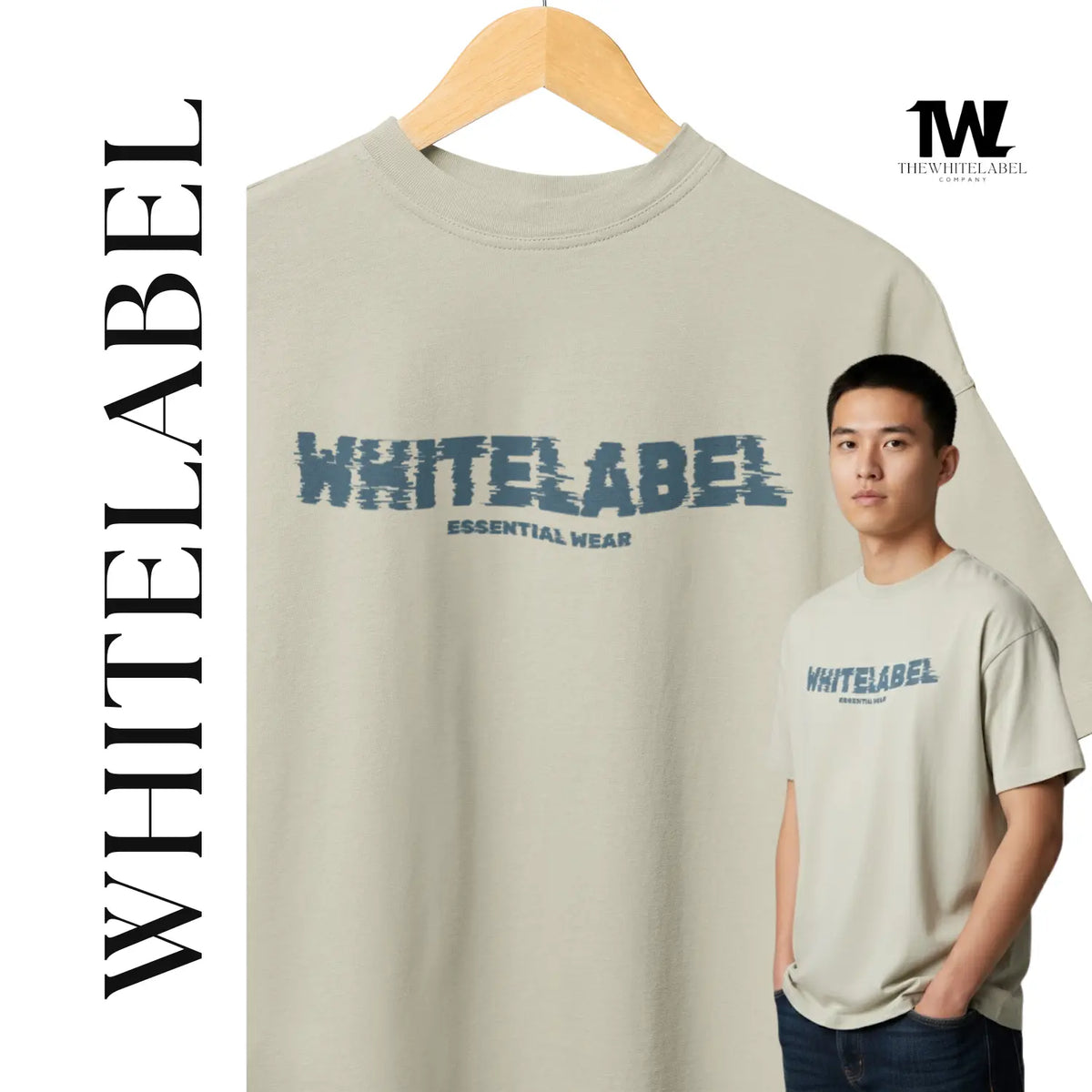 THEWHITELABEL EW002 ESSENTIAL DAILY WEAR 280GSM Oversize Unisex T-shirt THEWHITELABEL