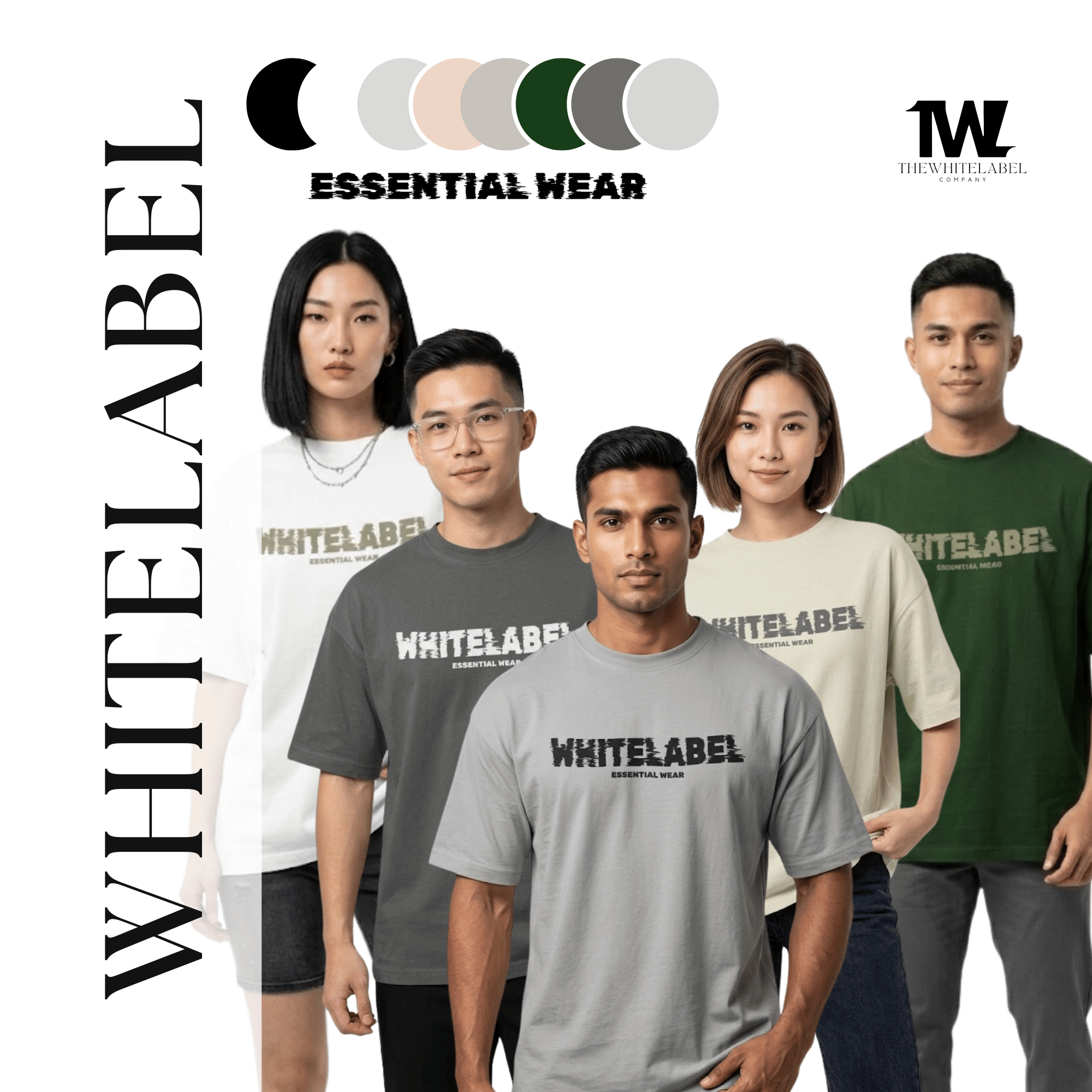 THEWHITELABEL EW002 ESSENTIAL DAILY WEAR 280GSM Oversize Unisex T-shirt - TheWhiteLabel