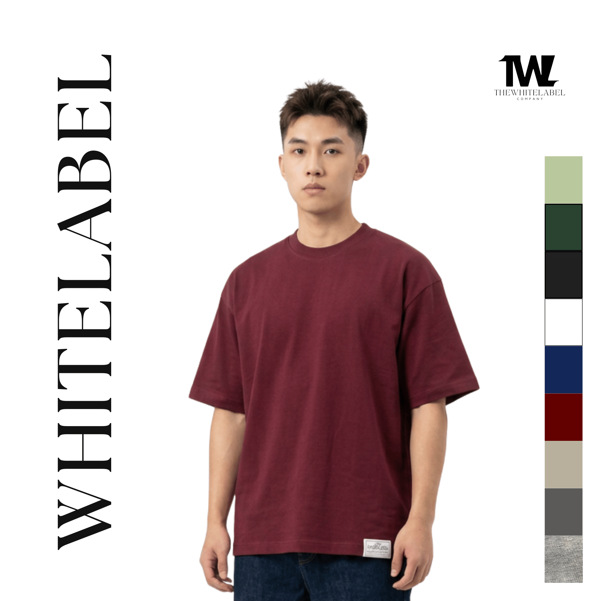 BW01 - TheWhiteLabel 300GSM Premium Plain Oversized Classic-Thick T-shirt 100% Cotton Premium Quality