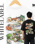 THEWHITELABEL SG12 Mahjong Panda Logo 300Gsm Oversize Unisex T-shirt in Black and White Color THEWHITELABEL