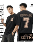 THEWHITELABEL AP01 Number 7 LIMITED EDITION Oversized Unisex T-Shirt in Black Colour THEWHITELABEL