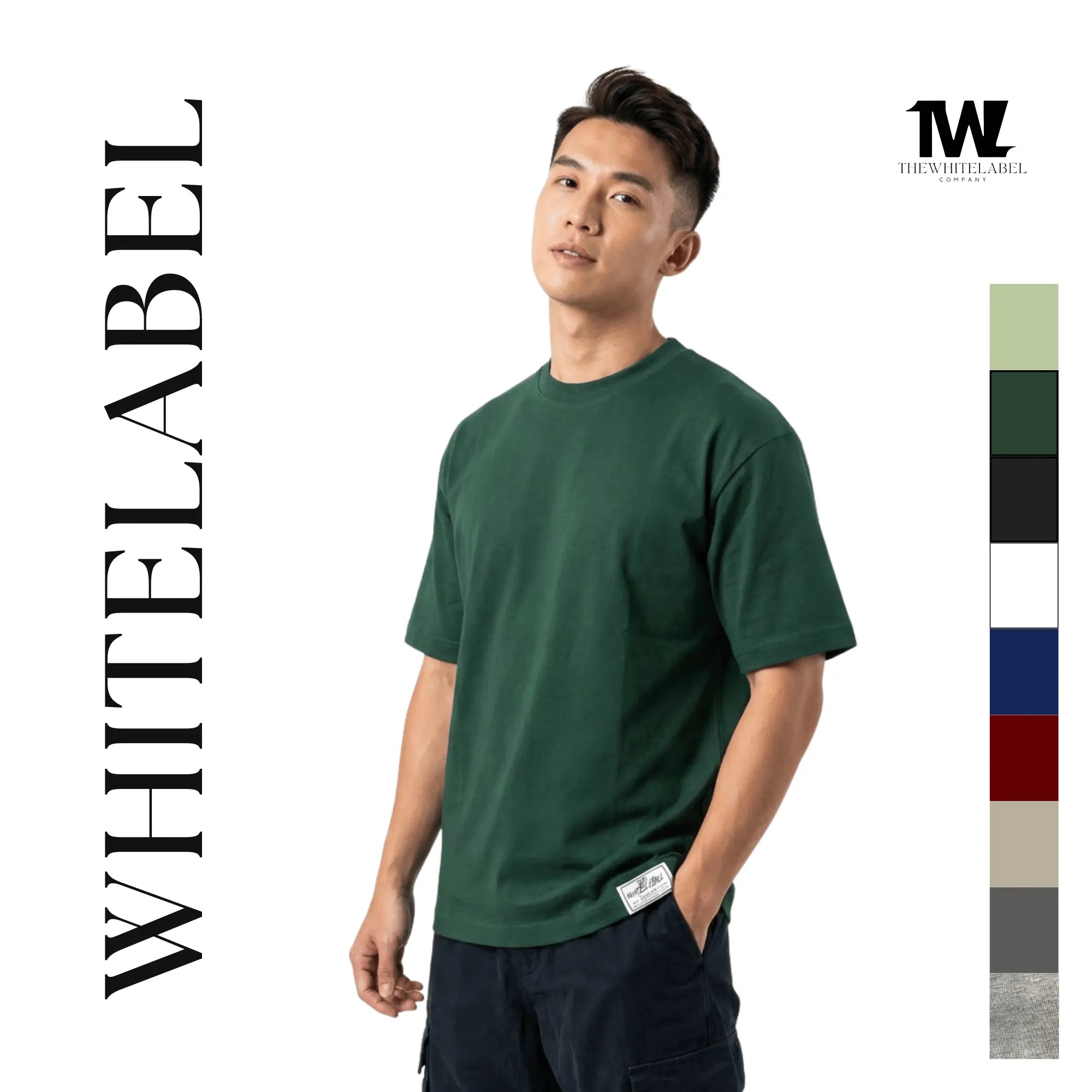 BW01 - TheWhiteLabel 300GSM Premium Plain Oversized Classic-Thick T-shirt 100% Cotton Premium Quality THEWHITELABEL