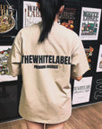 THEWHITELABEL EM01 Embossed Premium Oversized 300GSM Unisex T-Shirt Dark Blue and Khaki